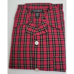 NWT State O Maine Red Plaid Flannel Sleepwear Pajama Set Men's Size Medium